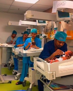 NICU team at work